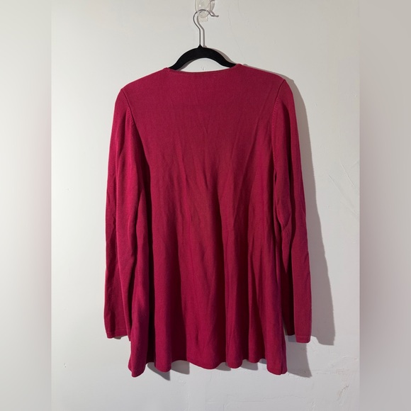 Eileen Fisher Deep Pink Tencel Lyocell Silk Crewneck Sweater XL Casual - Picture 2 of 6